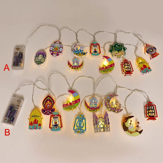 ⭐Ramadan & Eid LED Lichterkette – Mond & Sterne, Batteriebetrieben