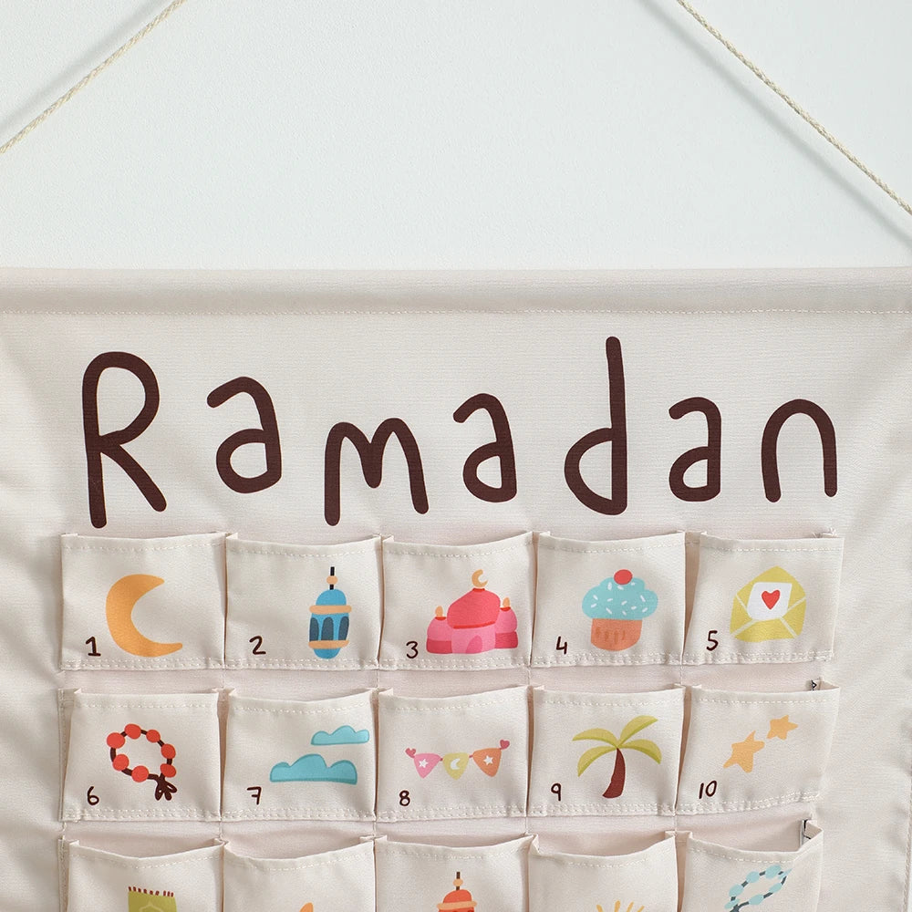 🌙Ramadan-Kalender für Kinder – wendbar mit 30 Taschen